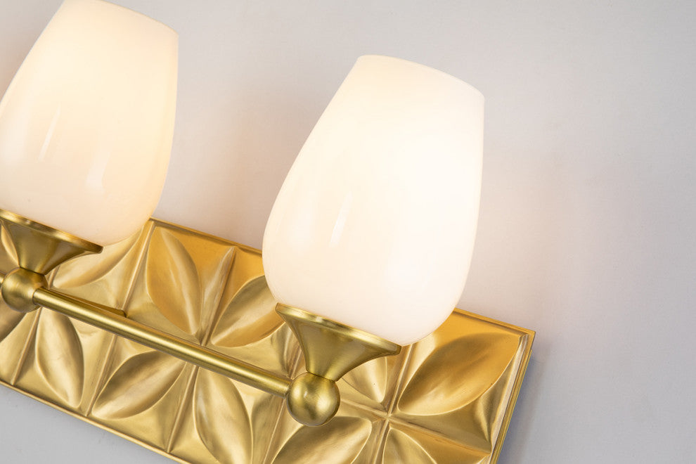 Epsilon 3 Light Bath Vanity Light, Aged Brass