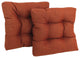19" Squared Tufted Dining Chair Cushion, Set of 2, Cinnamon