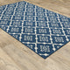 Madelina Lattice Navy and Ivory Indoor or Outdoor Area Rug, 5'3"x7'6"