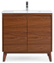 36" Modern Style Cherry Brown Zaren Single Sink Bathroom Vanity