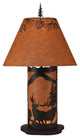 Small Kodiak and Rustic Brown Elk Scene Table Lamp With Nightlight