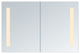 Zeus Dual Color LED Surface Mount Double Door Medicine Cabinet