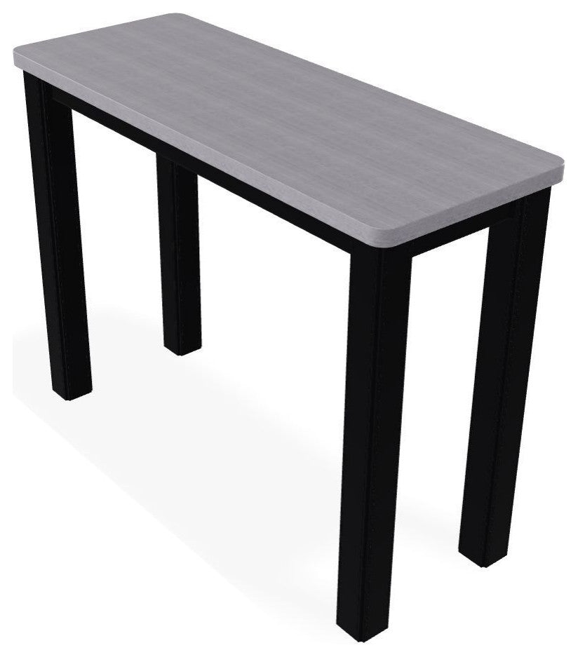 10" x 27" Rustic Outdoor End Table, Black