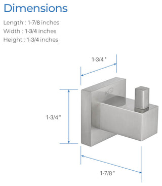 Cube Bathroom Robe Hook KBA1501, Brush Nickel