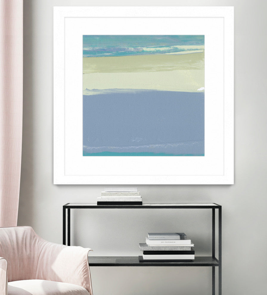 "Blue Coast I" Matted and Framed, 36" x 36"