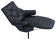 Darwin Modern Leather Cordless Powered Recliner with Diamond Back, Black/Silver