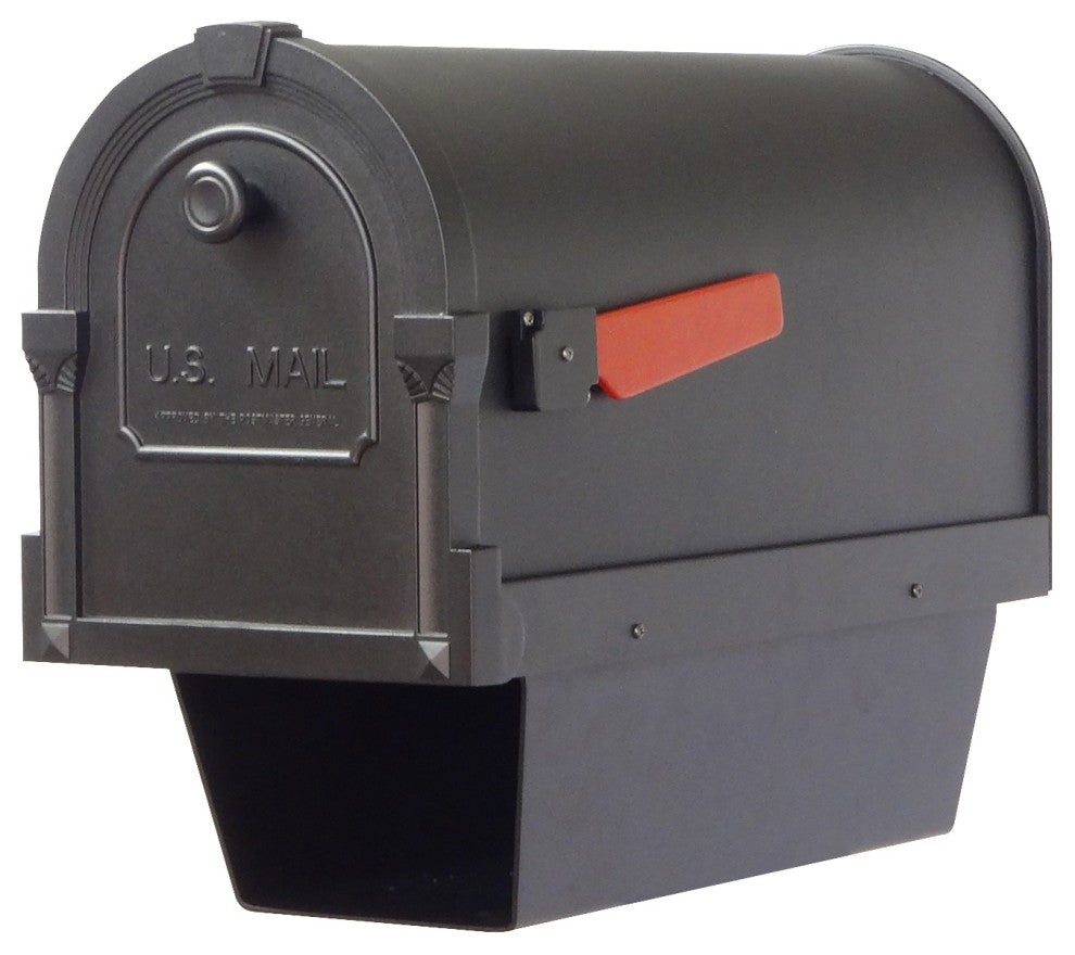 Savannah Curbside Mailbox With Paper Tube, Black