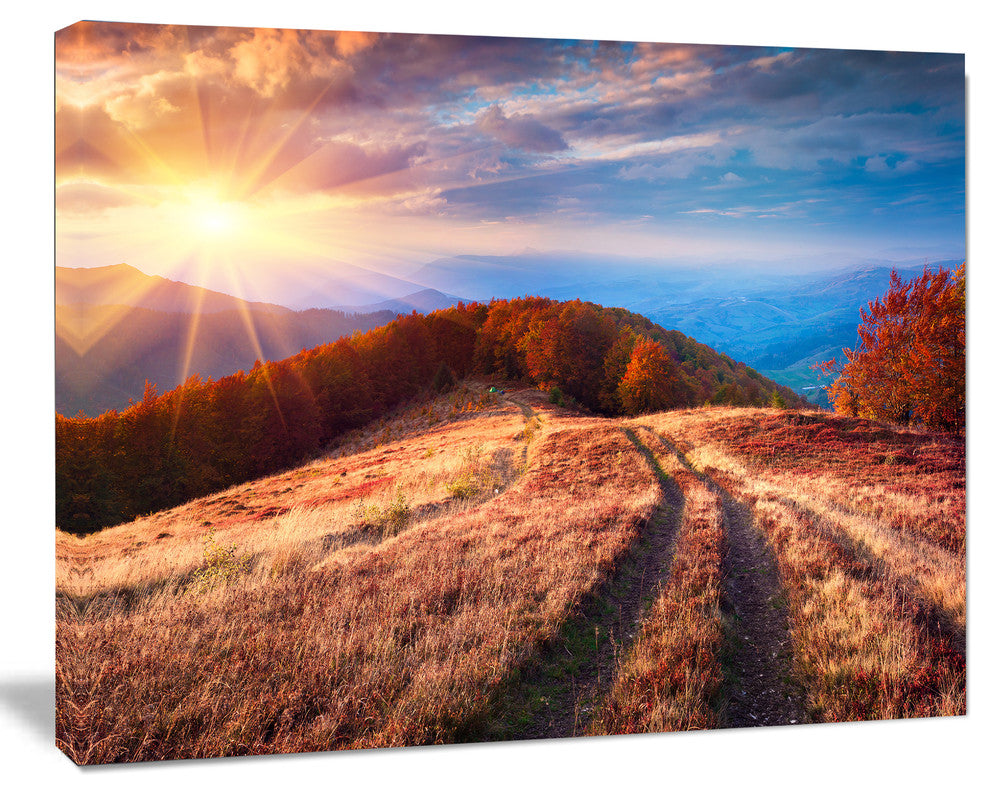 Beautiful Carpathian Mountains, Landscape Canvas Art Print, 60"x28"