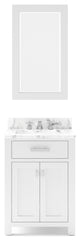 24" Pure White Single Sink Bathroom Vanity