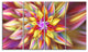 Multi Color Alien Fractal Flower, Floral Canvas Art Print, 48"x28", 4 Panels