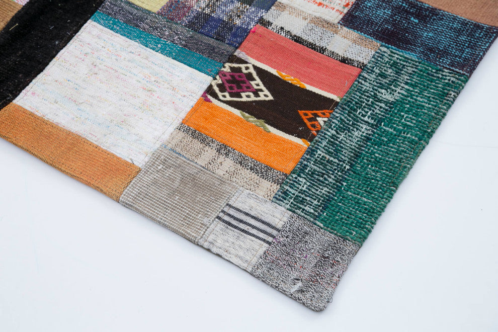 Rug N Carpet - Handmade Turkish 8' 1'' x 9' 11'' Tribal Patchwork Kilim Rug