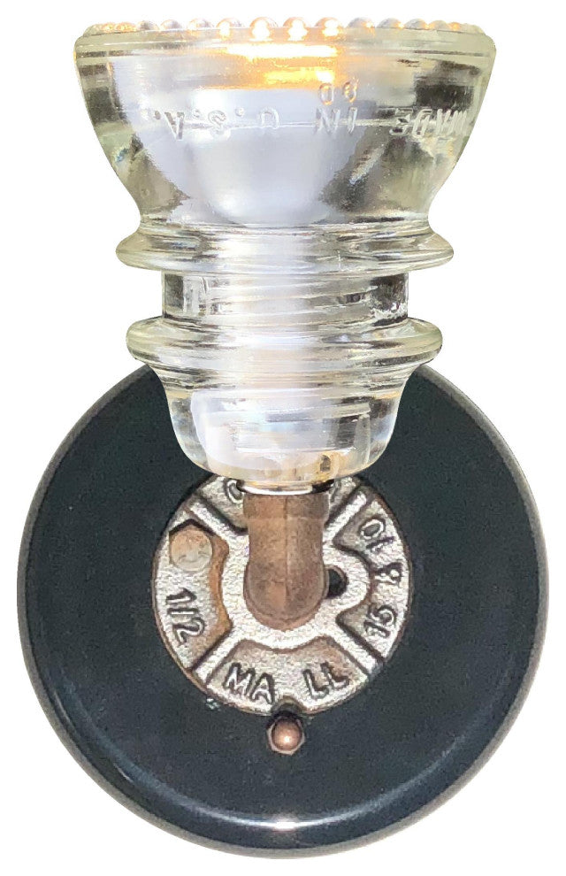 Insulator Light Sconce Rusted Steel Tube