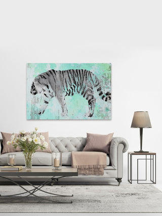 "White Tiger" Painting Print on Wrapped Canvas, 45x30