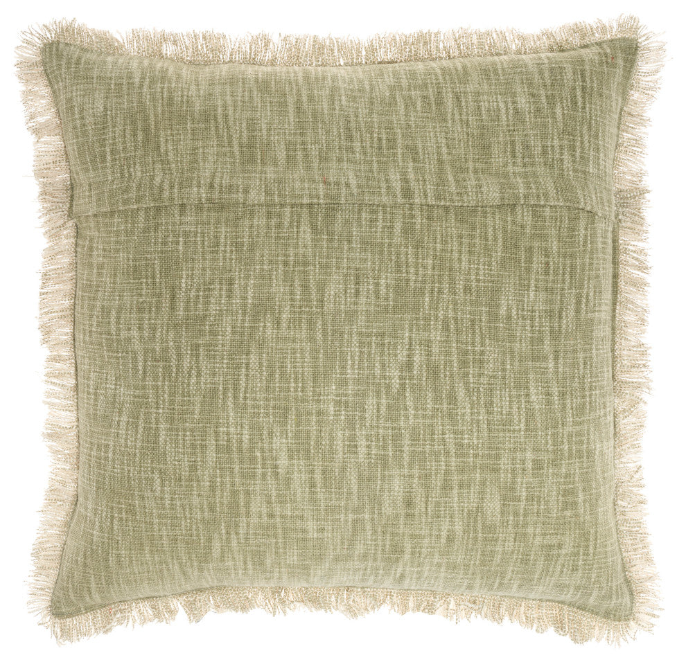 Nourison Home 22"x22" Nicole Curtis Pillow Printed Stonewash Sage Throw Pillow