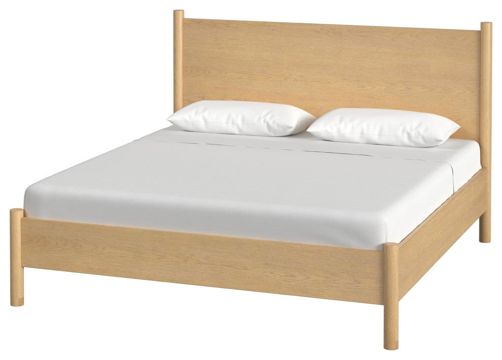 Lennon Rounded Leg Bed, Light Brown, King