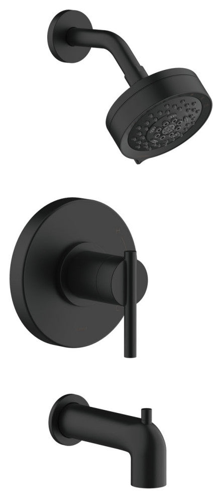ParmaÂ® Tub & Shower Trim Kit, 1.75gpm with 5-Function Showerhead, Satin Black