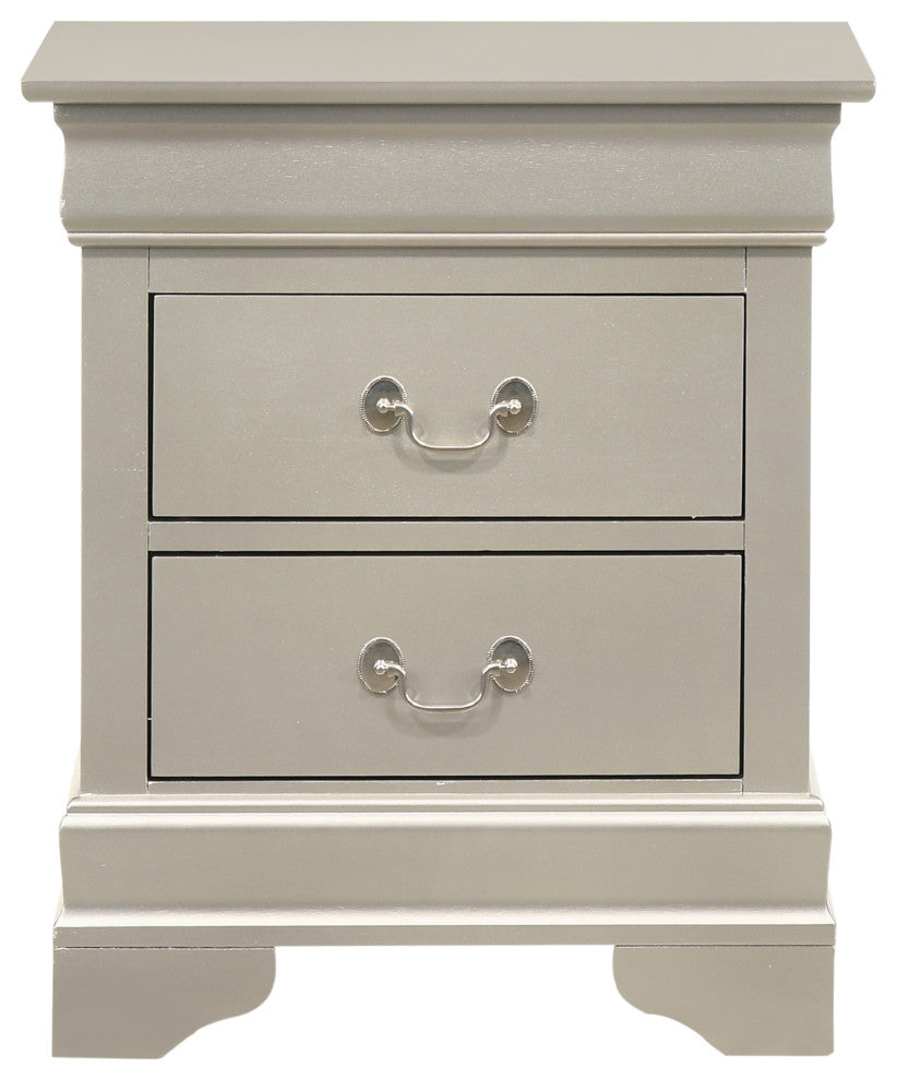 Louisphillipe Nightstand, Silver Champagne
