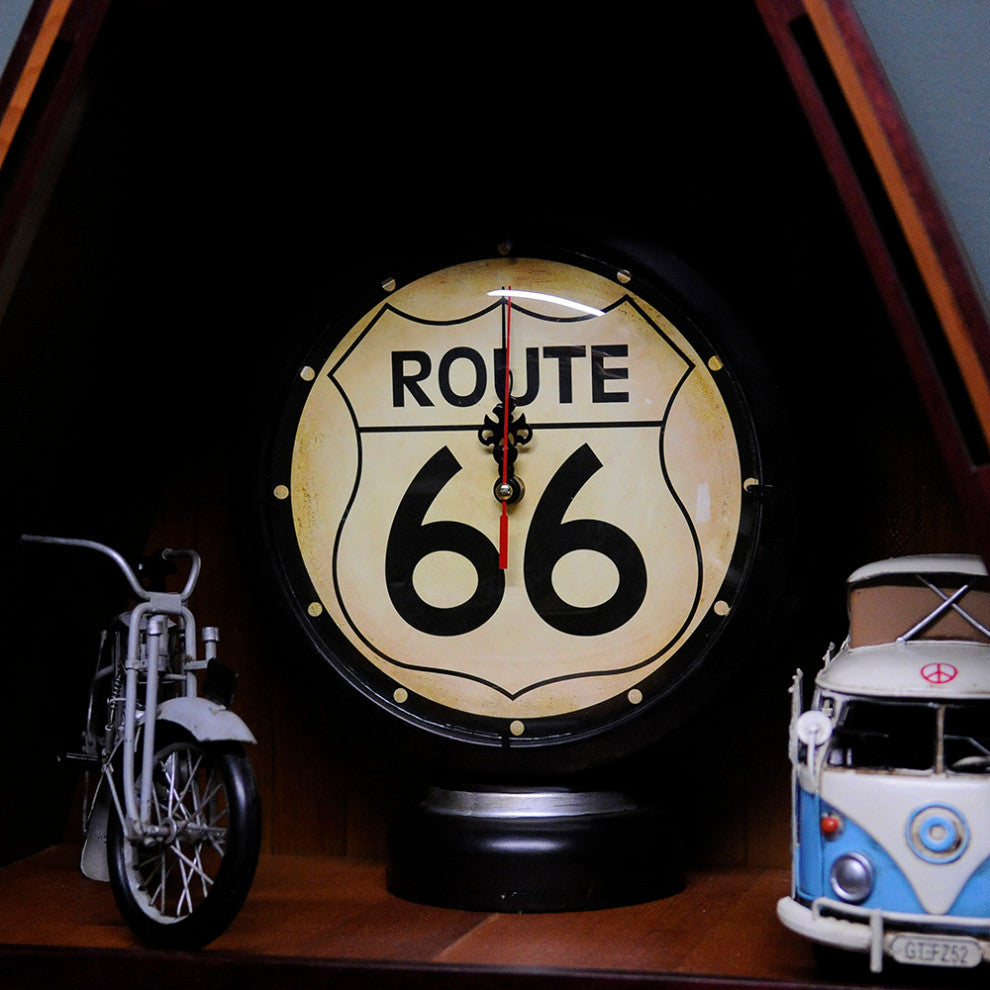 Black Gasoline 66 Gas Pump Clock Handcrafted metal Decor