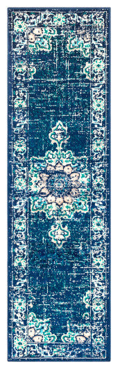 Surya Paramount PAR-1100 5'3"x7'9" Rug, Dark Blue/Teal/Aqua/Cream/Light Gray