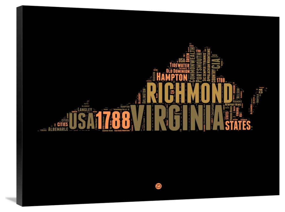"Virginia Word Cloud 1" Fine Art Print