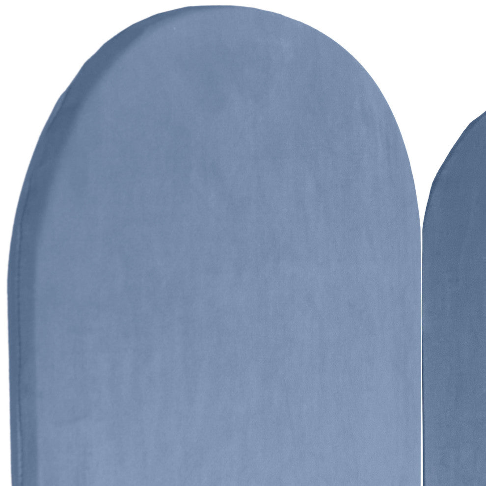 6 ft. Classic Arch Velvet Room Divider Blue 3 Panel