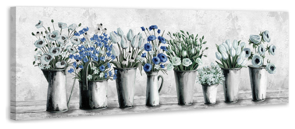 "Tulips and Blues" Painting Print on Wrapped Canvas