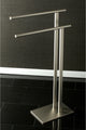 Kingston Brass Double L Shape Pedestal Towel Holder, Brushed Nickel