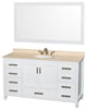 Wyndham WCS141460SWHIVUNOM58 White 60 Inch Single Vanity with Mirror