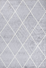 Cole Minimalist Diamond Trellis Light Gray/White 4'x6' Area Rug