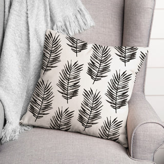 Black Fern Pattern 18x18 Indoor/Outdoor Pillow
