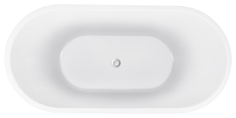 Mokleba 62-in Freestanding Full Immerse Bathtub with Drain and Overflow