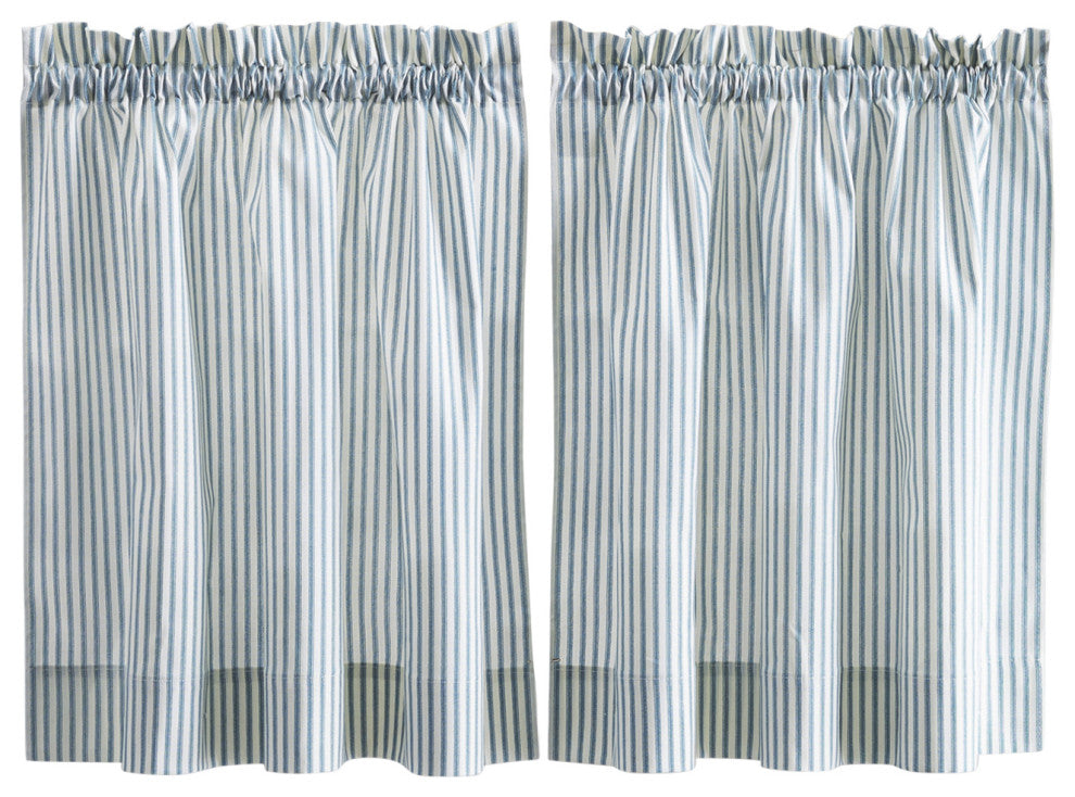 Plaza Stripe Tailored Tiers, Blue, 56"x36"