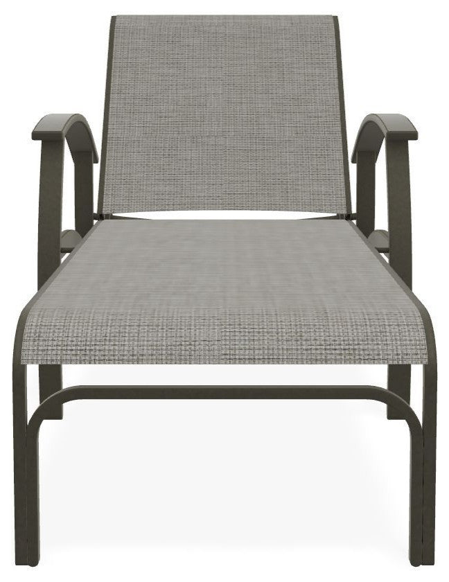 Belle Isle Sling 4-Position Outdoor Chaise Lounge, Burke/Storm