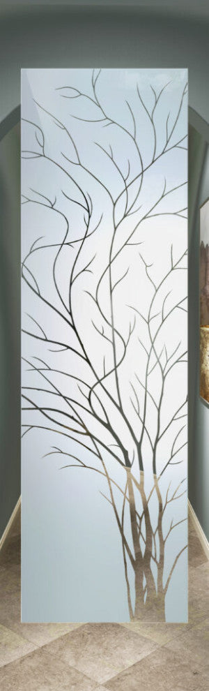 Interior Prehung Door or Interior Slab Door - Wispy Tree - Primed - 28" x...