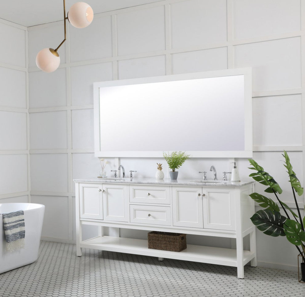 Anderson Rectangle Vanity Mirror 72", White
