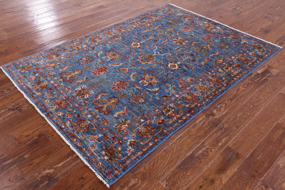 4' 10" X 6' 10" Persian Tabriz Hand-Knotted Wool Rug Q5778