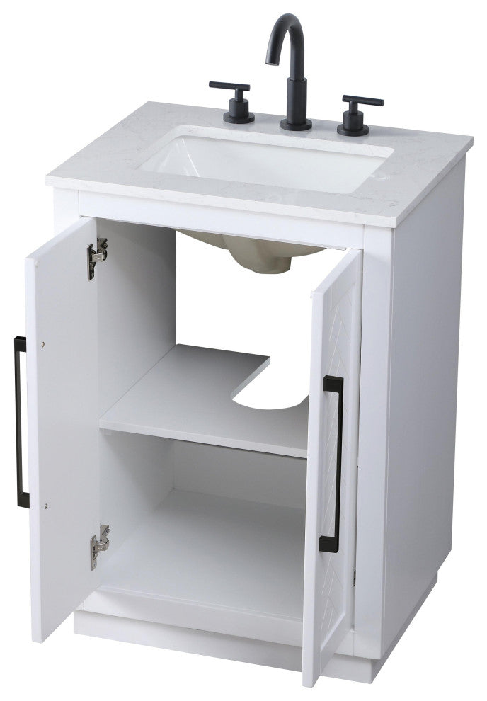 Home Living 24" Single Bathroom Vanity, White