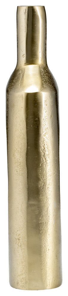 Metal, 16"H, Tall Modern Open Cut Out Vase, Gold