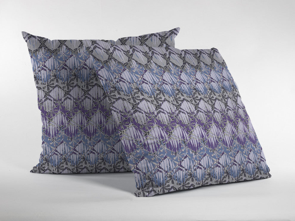 18 Purple Gray Hatch Decorative Suede Throw Pillow