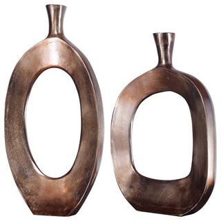 Uttermost Kyler Textured Bronze Vases Set/2