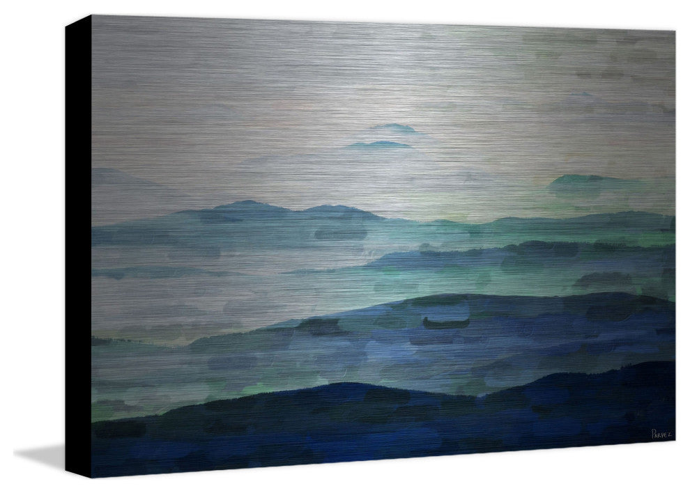 "Mountain Tops" UV Ink Print on Brushed  Aluminum, 36"x24"