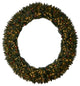 6' Large Flocked Artificial Christmas Wreath With Pinecones Berries 600 LEDs