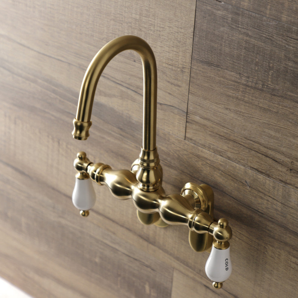 AE85T7 Adjustable Center Wall Mount Tub Faucet, Brushed Brass