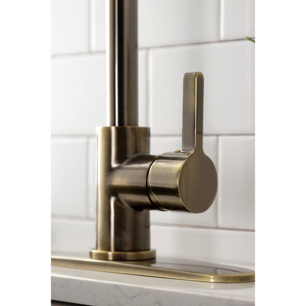 LS877CTLAB Continental Single-Handle Pre-Rinse Kitchen Faucet, Antique Brass