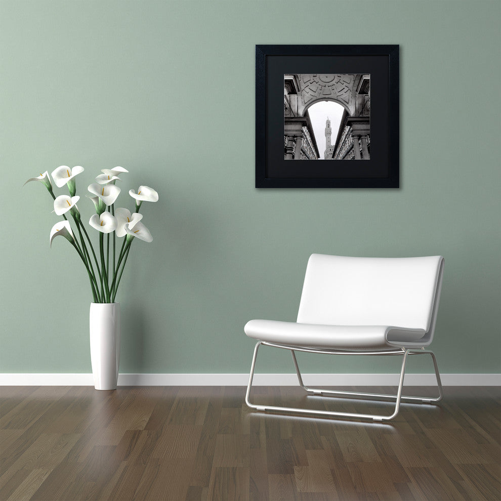 Alan Blaustein 'Firenze II' Art, Black Frame, Black Mat, 16x16