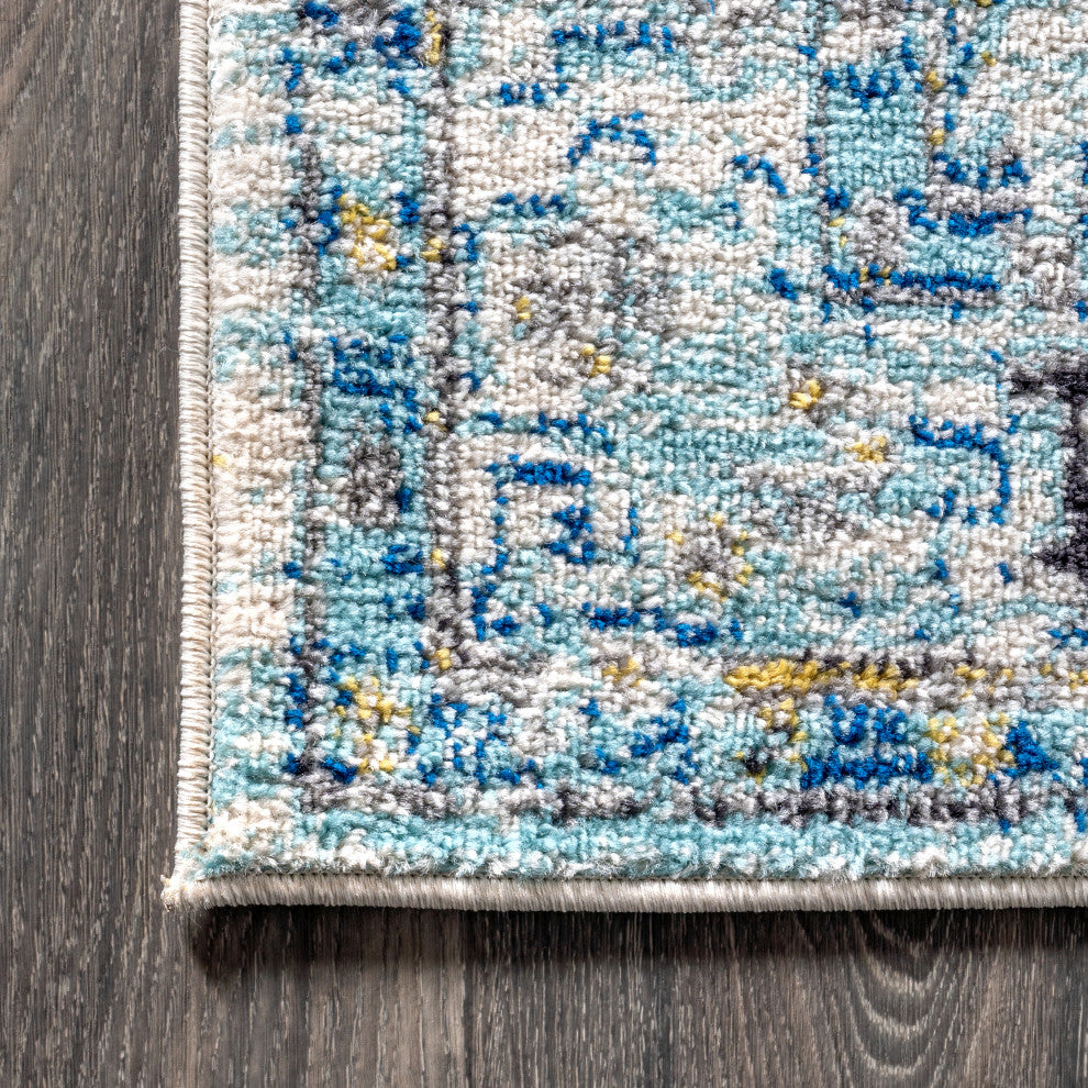 Modern Persian Boho Vintage Medallion Area Rug, 4x6