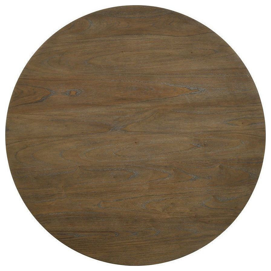 ACME Cillin 47"W Wooden Round Dining Table, Vintage Walnut/White
