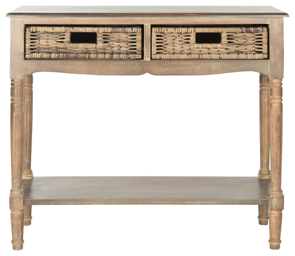 Safavieh Corbin 2-Drawer Console Table, Washed Natural Pine