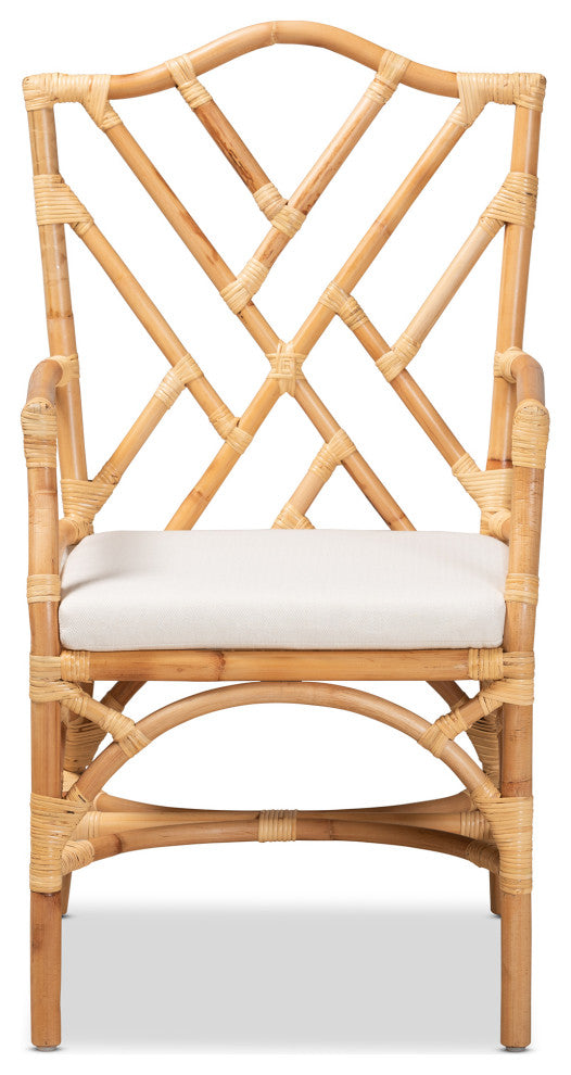 Baxton Studio Delta Modern and Contemporary Natural Finished Rattan Armchair