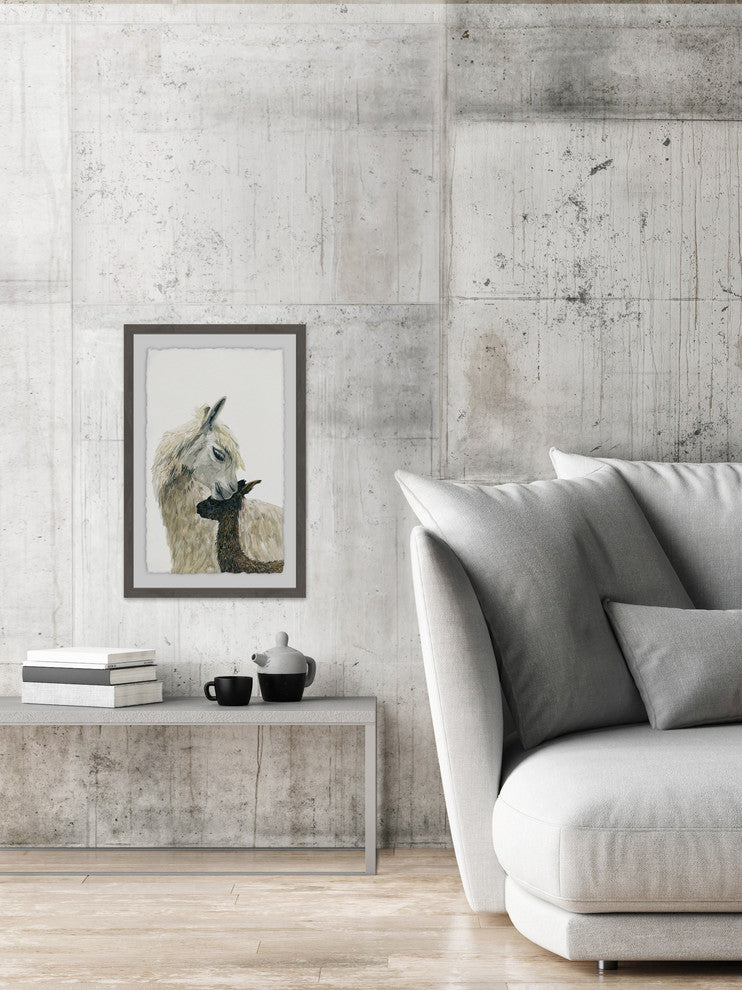 "Momma Lllama" Framed Painting Print, 12"x18"